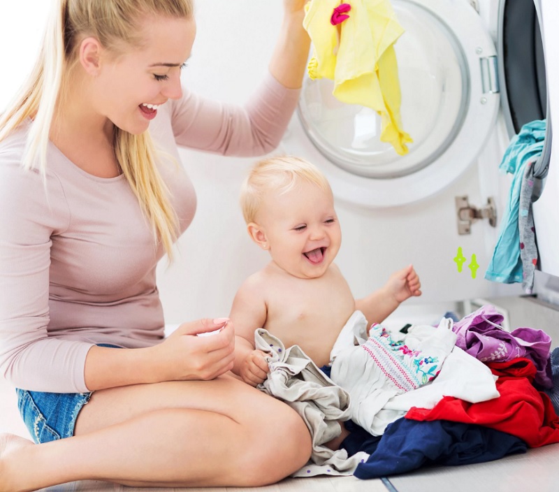 Lavagem de roupa infantil em casa
